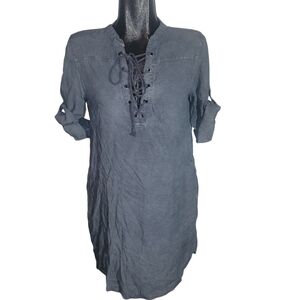 Cloth And Stone Chambray Tunic Casual Bohemian Shirt Dress S